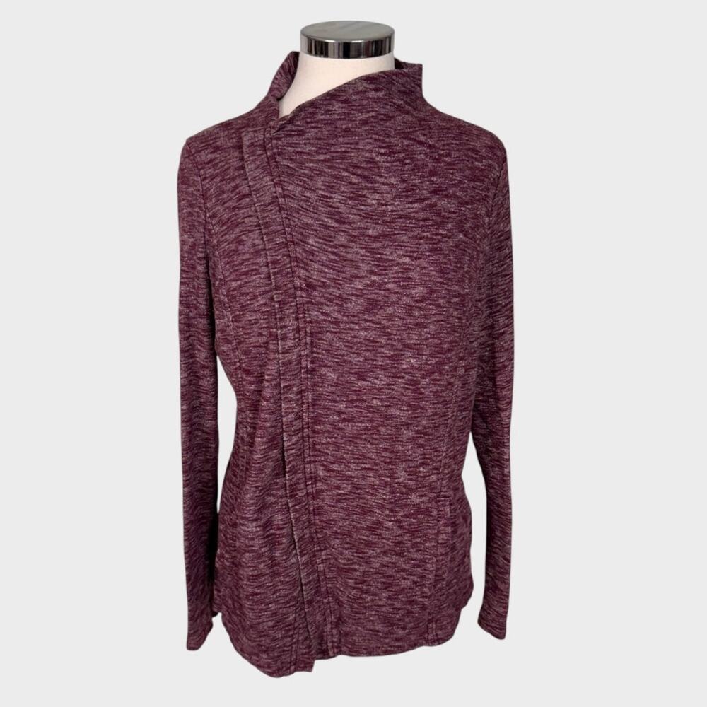 G.H. Bass & Company Womens Medium Purple Heather Moto Sweatshirt